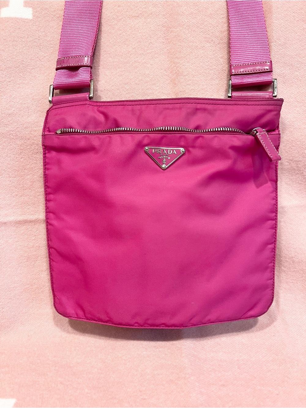 PRADA⭐️Authentic! Hot Pink Nylon Crossbody or shoulder Bag! - Picture 2 of 13